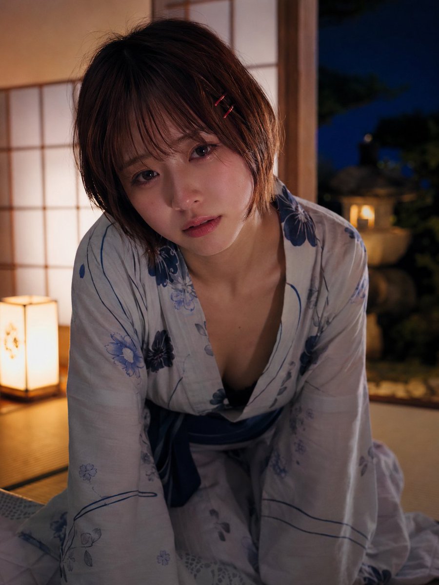 距周末还有 2 天… #AIart #GPTimage2 ------------提示词----------- 一张超写实的年轻日本女性的肖像，场景为夜晚的传统日式旅馆（y'sukang-旅'...
