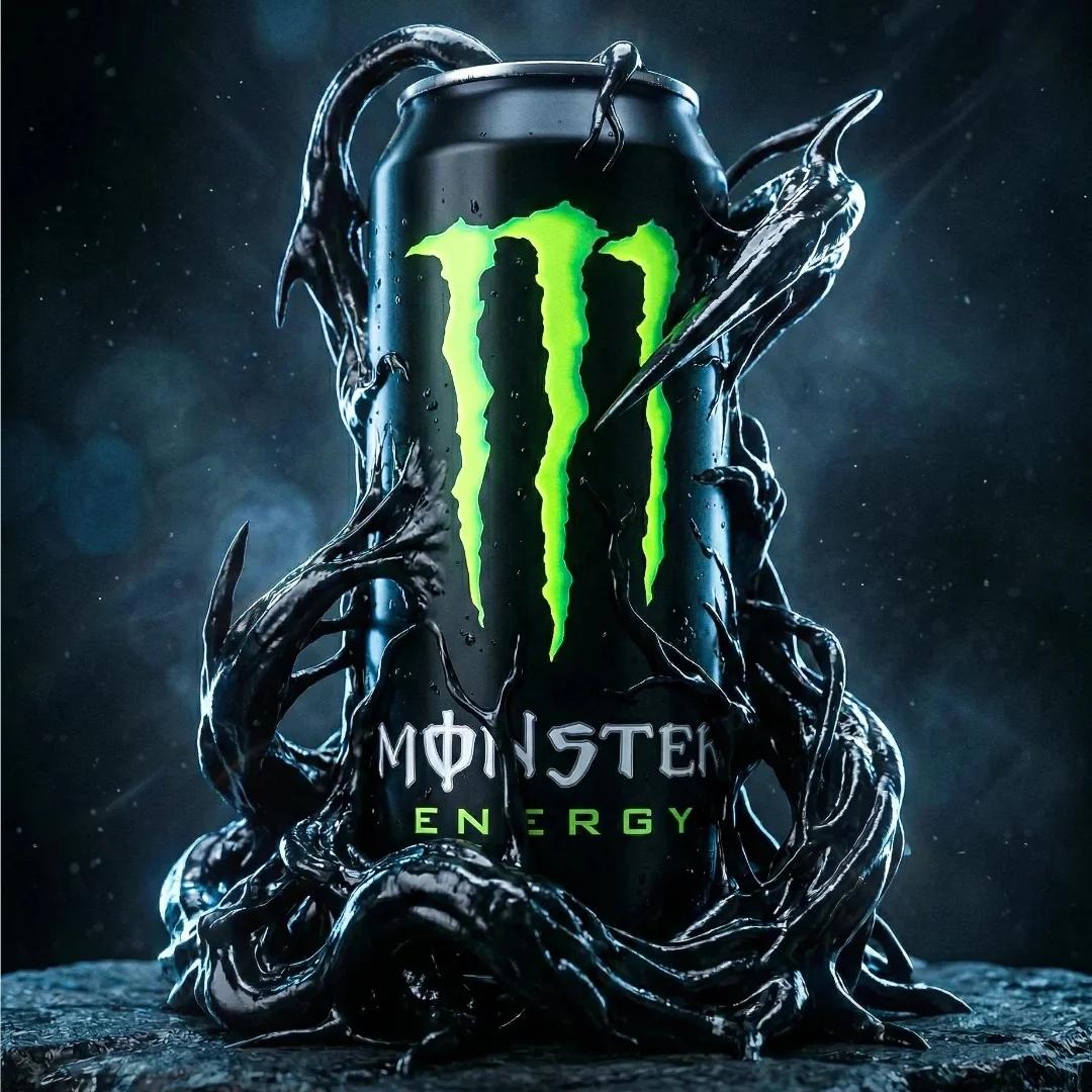 完整提示词:https://t.co/3tjhFcQyCj 图片 1 电影级超高端产品摄影:一罐 Monster Energy(魔爪)能量饮料——标准的高瘦黑色铝罐,带有标志性的霓虹绿爪印 l...