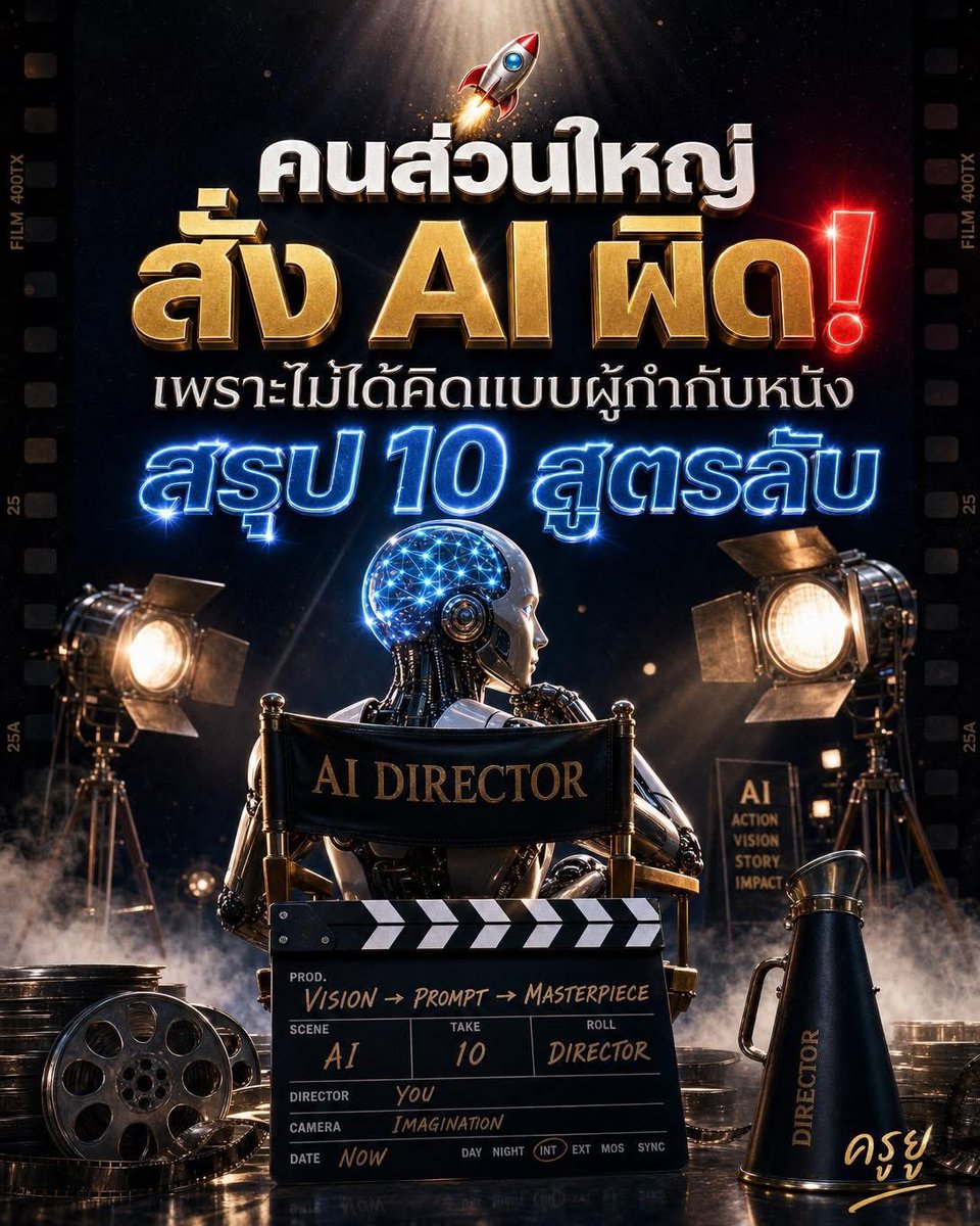 สูตรลับ 10 ส่วน (ใช้ได้กับ Google Flow, Veo, Kling, Runway, Pika ฯลฯ) 1️⃣ Subject — ใครคือพระเอก...