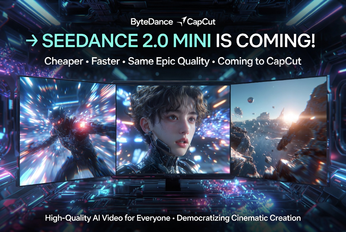 🚨重磅消息:Seedance 2.0 的全新、更便宜、更快速版本即将推出!字节跳动突破性的多模态 AI 视频模型 Seedance 2.0 即将迎来一款强大的新变体——Dreamina See...