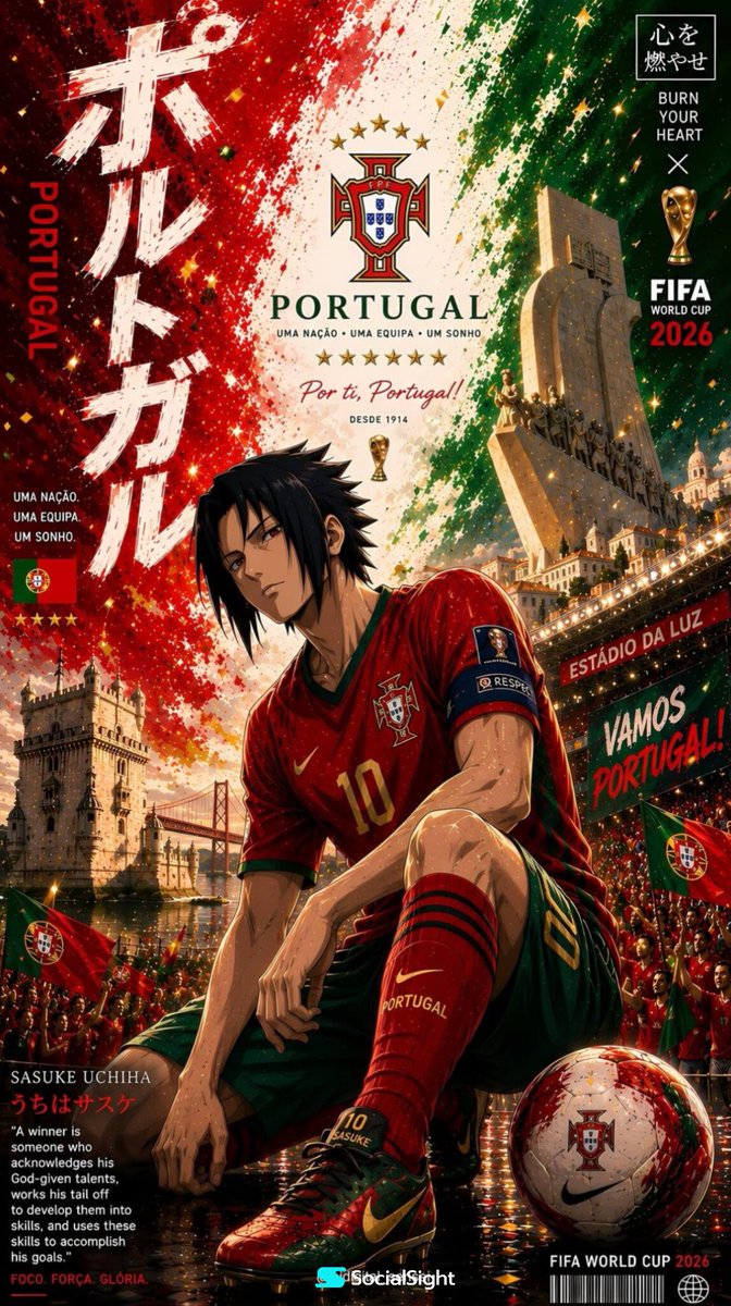 为2026年在美国举办的国际足球锦标赛创作一幅超精细的动漫体育海报。 一位自信的动漫风格男性足球队队长以强而有力的蹲姿坐在前景，身穿现代美国国家队球衣，号码为10，佩戴队长袖标，白色球衣配以藏...