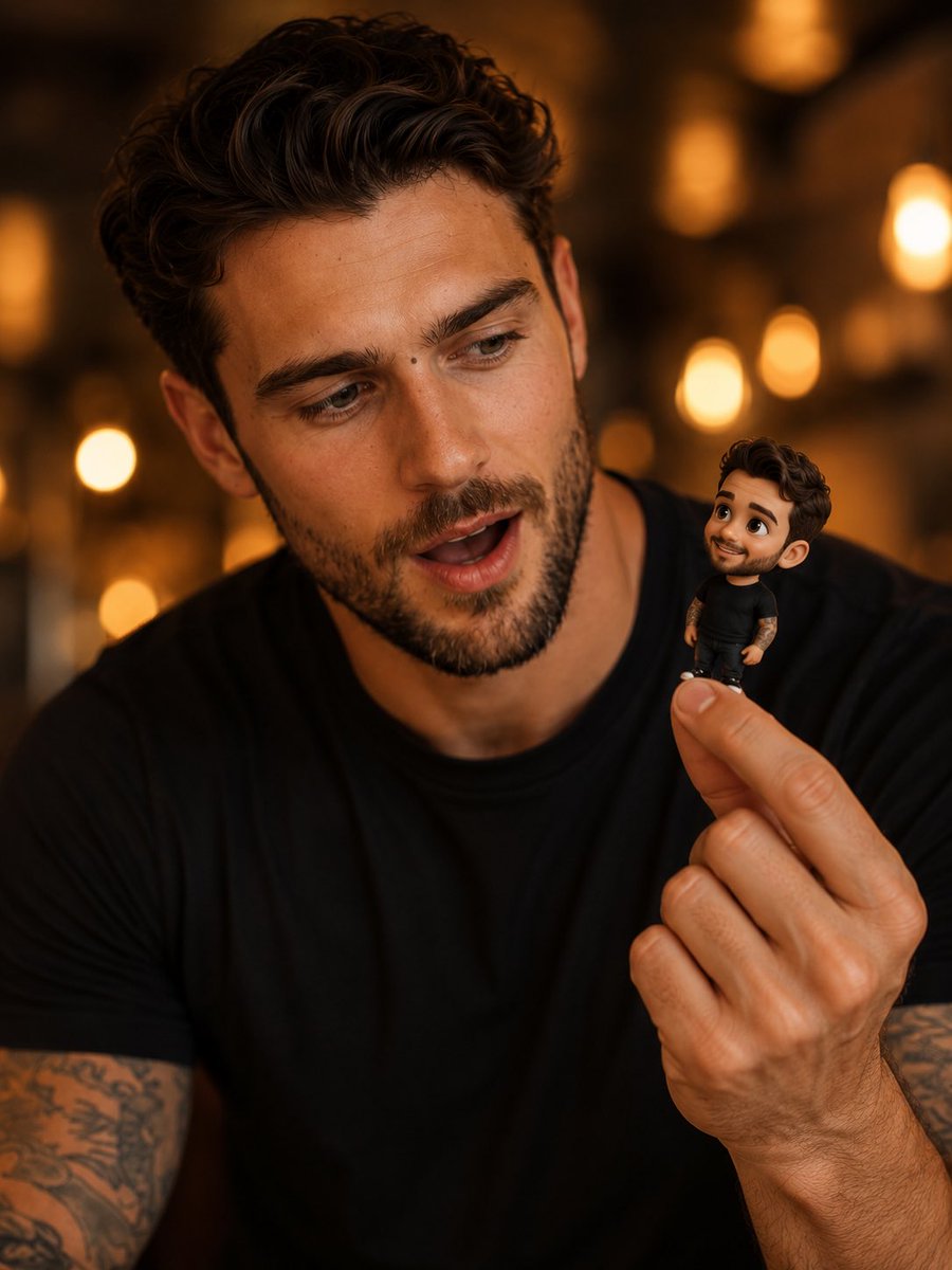 来吧，我们试试，姑娘们 😍 还有兄弟们 😅 #ChatGPT prompt Create a realistic photo of me holding a tiny miniature to...