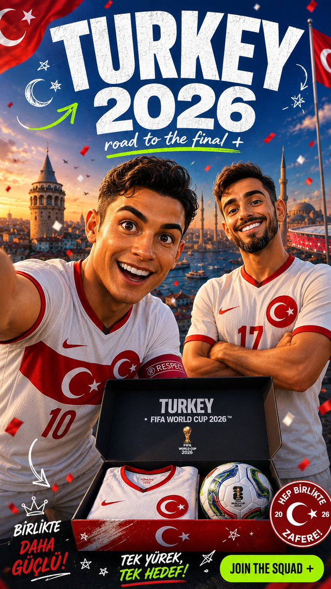 两个超光泽皮克斯风格的3D头像，代表[COUNTRY_NAME]参加2026年FIFA世界杯阵容中两位最大的现役球星。主球员以充满活力的表情向镜头倾斜，一只手臂伸出画面之外，第二位球员站在后面...