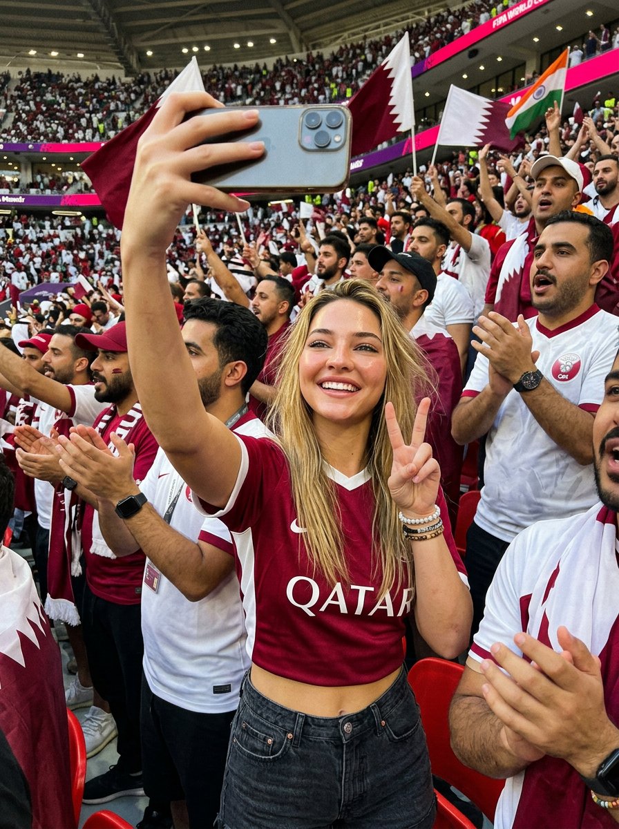 为卡塔尔加油 🇶🇦 FIFA世界杯 Sydney Sweeney、Madlyen Cline 与 Ana de Armas Nano Banana 2 via @ImagineArt_X @i...