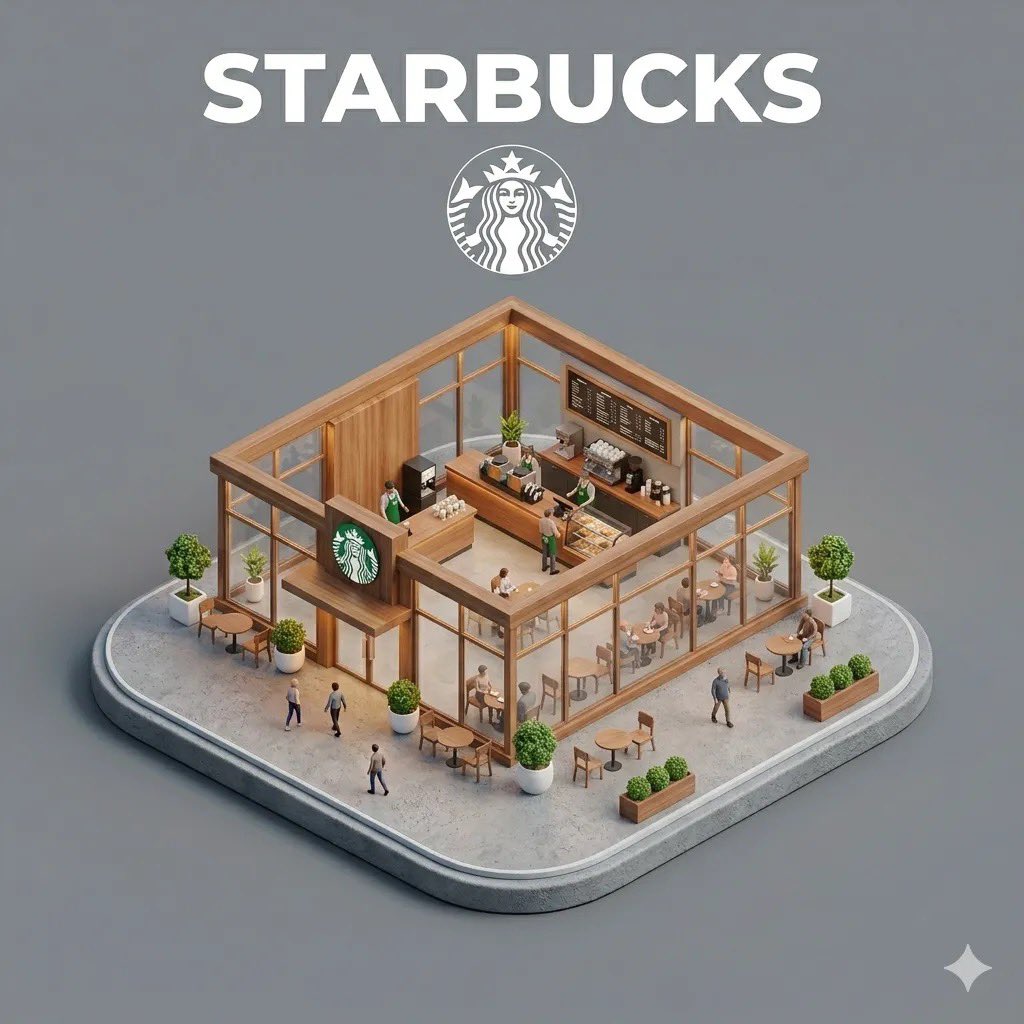 "放置在浮动混凝土平台上的品牌店面超精细等距3D微缩立体模型，从45度等距视角观察。开放式屋顶娃娃屋结构，搭配落地玻璃墙，真实内饰，小人物模型，高端家具，装饰植物，长椅，停车位，真实阴影，柔和...