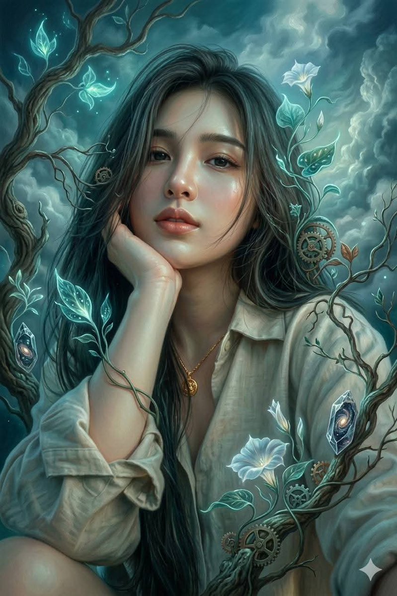 DREAMLIKE-SURREALIST（梦幻超现实主义） 由 Google Gemini nano banana pro 创建 提示词 ⤵️ 超精细的超现实主义肖像画，融合古典浪漫主义、梦幻...
