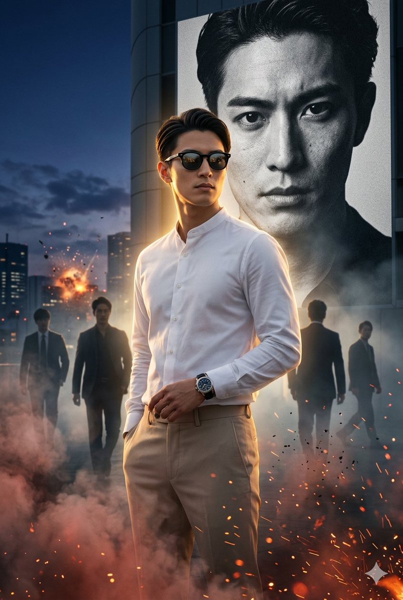 — 超标志性的次世代电影级英雄海报 — 8K 超现实主义杰作 打造一张超现实主义的 8K 电影级英雄肖像，具有价值十亿美元的好莱坞大片视觉冲击力，以及奢华编辑大片的质感。一位自信、英俊非凡的年...