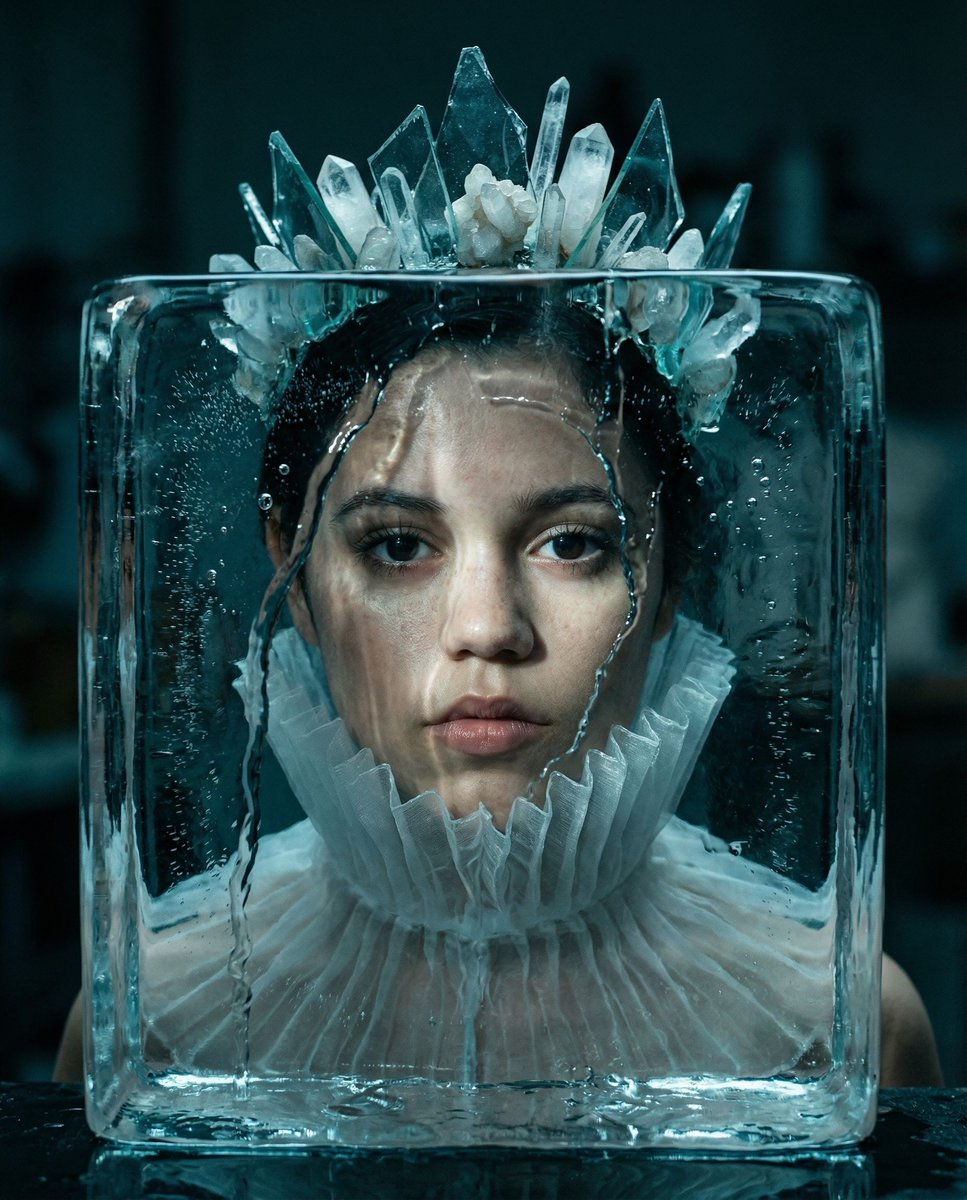 女性, The Protagonist / The Ice Sculptor's Muse, Universal, Age 20-30, Stoic, neutral, piercing ga...