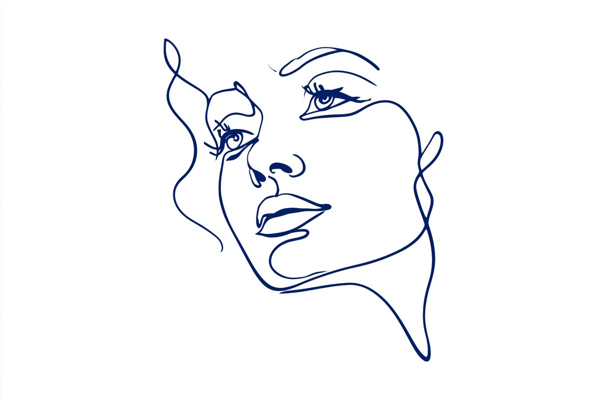 一幅极简风格的连续线条画[subject]（主题），以干净的二维平面矢量风格绘制。在纯白色背景上用一条连续的[color]（颜色）线条勾勒。无填充、无阴影、无纹理、无多余细节。简化的轮廓，流畅...