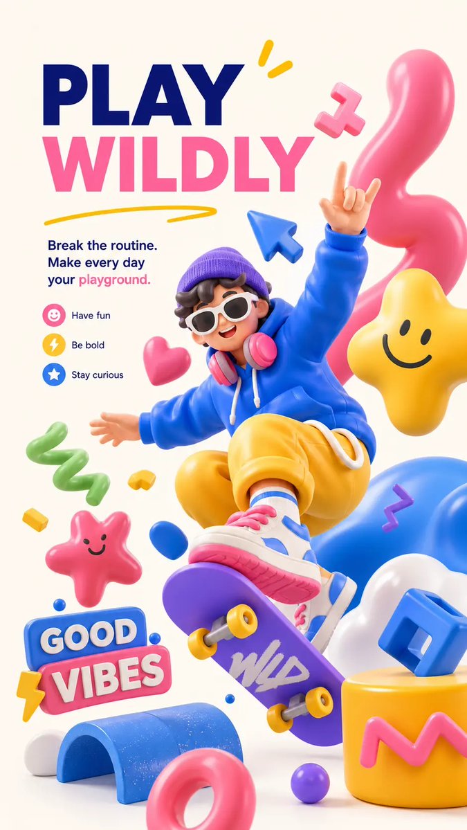 现代互联网视觉设计卓越风格,Behance / Dribbble 3D 插画海报美学,C4D 风格的柔光渲染,高饱和度的鲜艳色彩,多巴胺配色方案,抽象的艺术指导,简洁极简的背景,视觉上令人振奋...