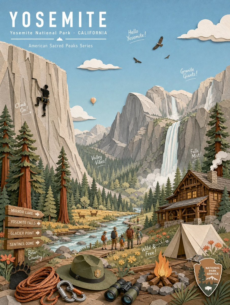 填空变量 [MOUNTAIN NAME] = YOSEMITE（约塞米蒂） [LOCAL NAME] = Yosemite National Park（约塞米蒂国家公园） [COUNTRY /...