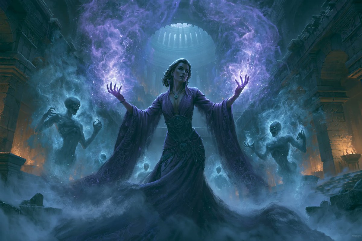 黑暗奇幻插画：描绘一个[subject]，采用经典奇幻封面艺术风格。戏剧性的构图，强健有力的解剖结构，丰富的大气光效，错综复杂的服饰与武器细节，史诗般的环境，绘画般的写实主义，深邃的阴影，电影...