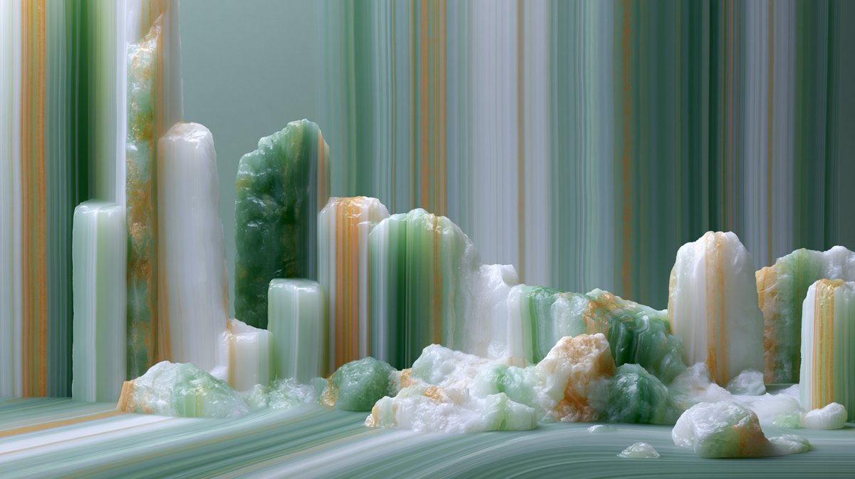 柔和 温柔 美丽 连续 垂直 绿色和白色 线条 --ar 16:9 --profile v23i2sd --stylize 500 --hd --v 8.1 https://t.co/KCDq...