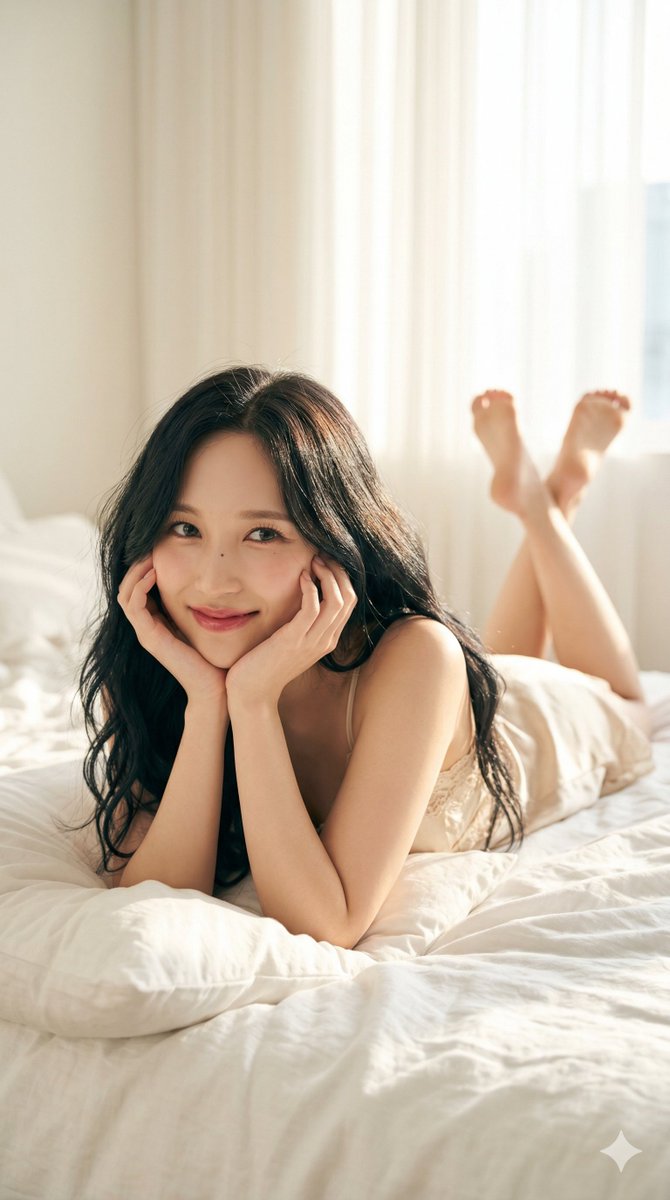 (杰作, 最佳品质, 8K UHD, RAW 照片), 照片级真实感肖像, 一位 K-pop 偶像, 标志性"兔子"笑容露出洁白亮丽的牙齿, 饱满的脸颊, 大而圆润的鹿眼配以明显的卧蚕, 柔和...