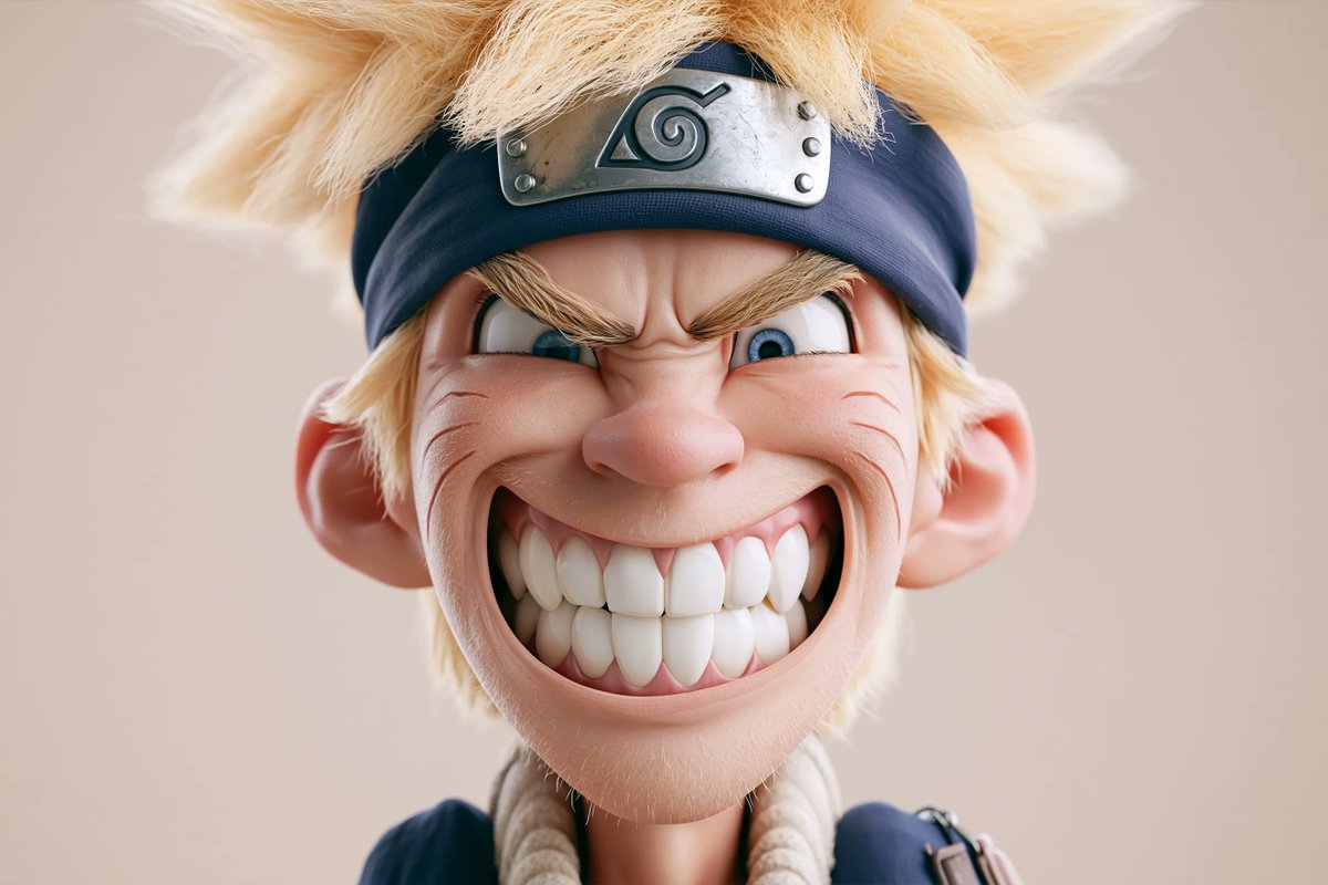 一个高度风格化的[Character]三维卡通形象，头部超大，面部表情丰富，造型夸张有趣。采用光滑精致的渲染风格，材质干净，柔和的环境光照。极简的背景，以突出角色的魅力与存在感。 试试看，分享...