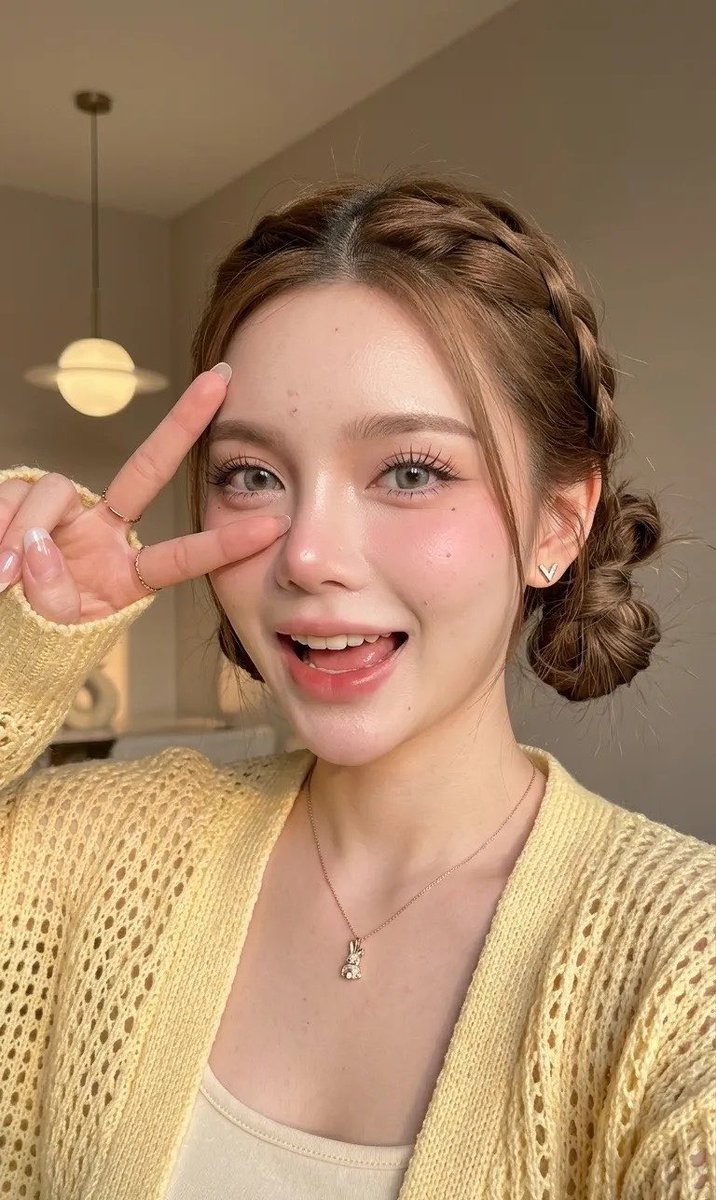 一张年轻女性的特写肖像，她长着爆痘的肌肤，脸部和下巴上有一些痘印和零星的小痘痘，却依然散发着自然的美感。她拥有白皙、自然焕发光彩的肌肤，质地光滑透亮，整体妆感清新、富有光泽。妆容采用柔和的自然...