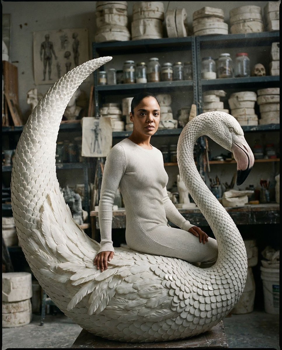 女性, The Protagonist, an eccentric creator, Ageless, striking, Intense, sharp features, hyper-tex...