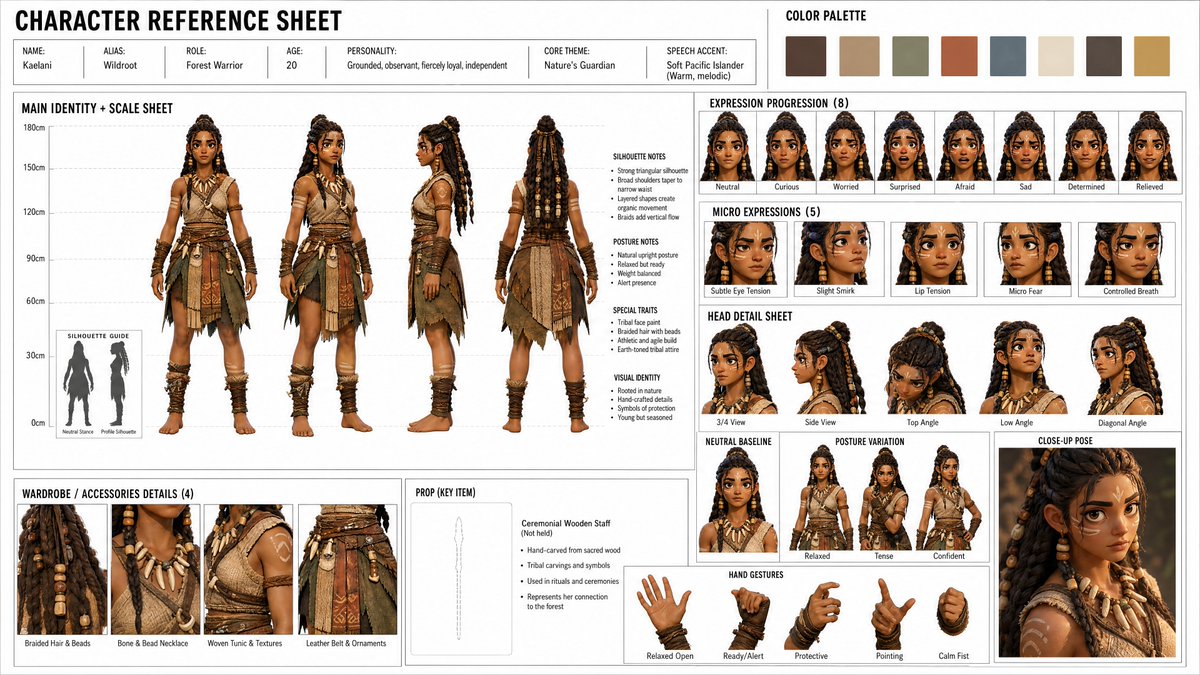 根据以下输入创建一份统一的《MASTER CHARACTER REFERENCE SHEET》（主角统一参考表）： [STYLE]（风格）：stylized 3d cel-shaded（风格化...