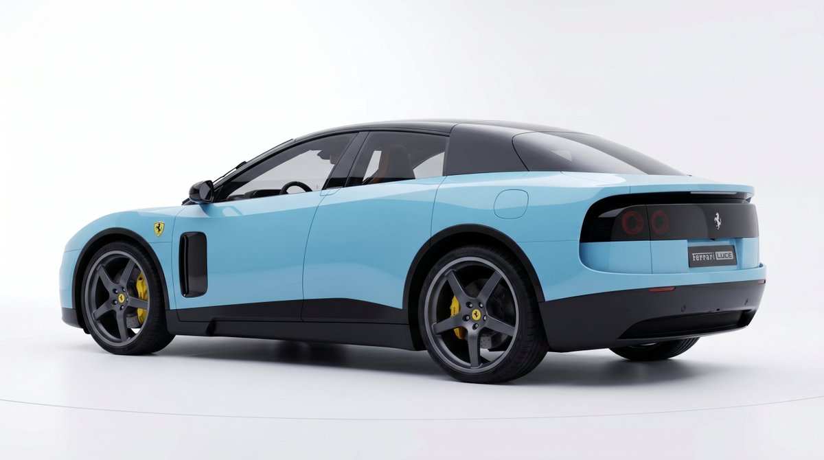 Referencias Aquí tienes 4 de las 6 imágenes generadas con Nano Banana del Ferrari Luce y el Prom...