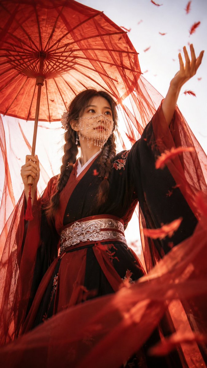 仅将上传的肖像作为身份参考。保留主体的真实脸型、五官特征、发型、发色和自然肤色。不要复制原肖像的服装、背景、光照、姿势或图像质量。 创建一张高度逼真的电影感肖像，采用竖向 9:16 画幅。低角...