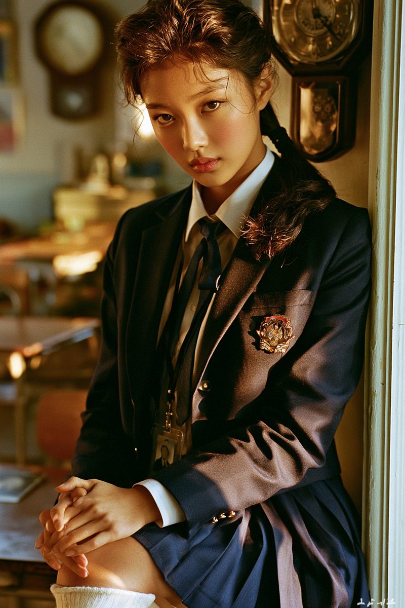 GPT Image 2 vs Midjourney v8.1 校服的回忆 / The Uniform 提示词 👇👇👇 GPT Image 2 超写实肖像：一位美丽的韩国女子站在传统韩国高中教室...