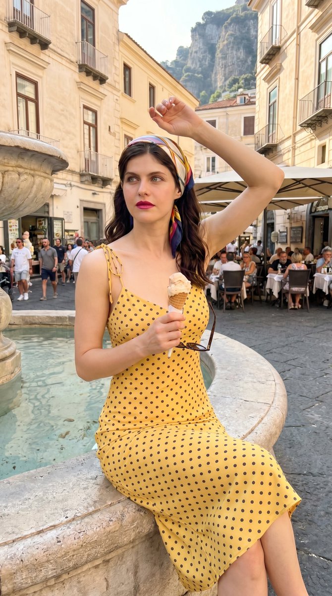 polka dot pattern realistically scaled on fabric, gelato soft serve texture, silk scarf pattern...