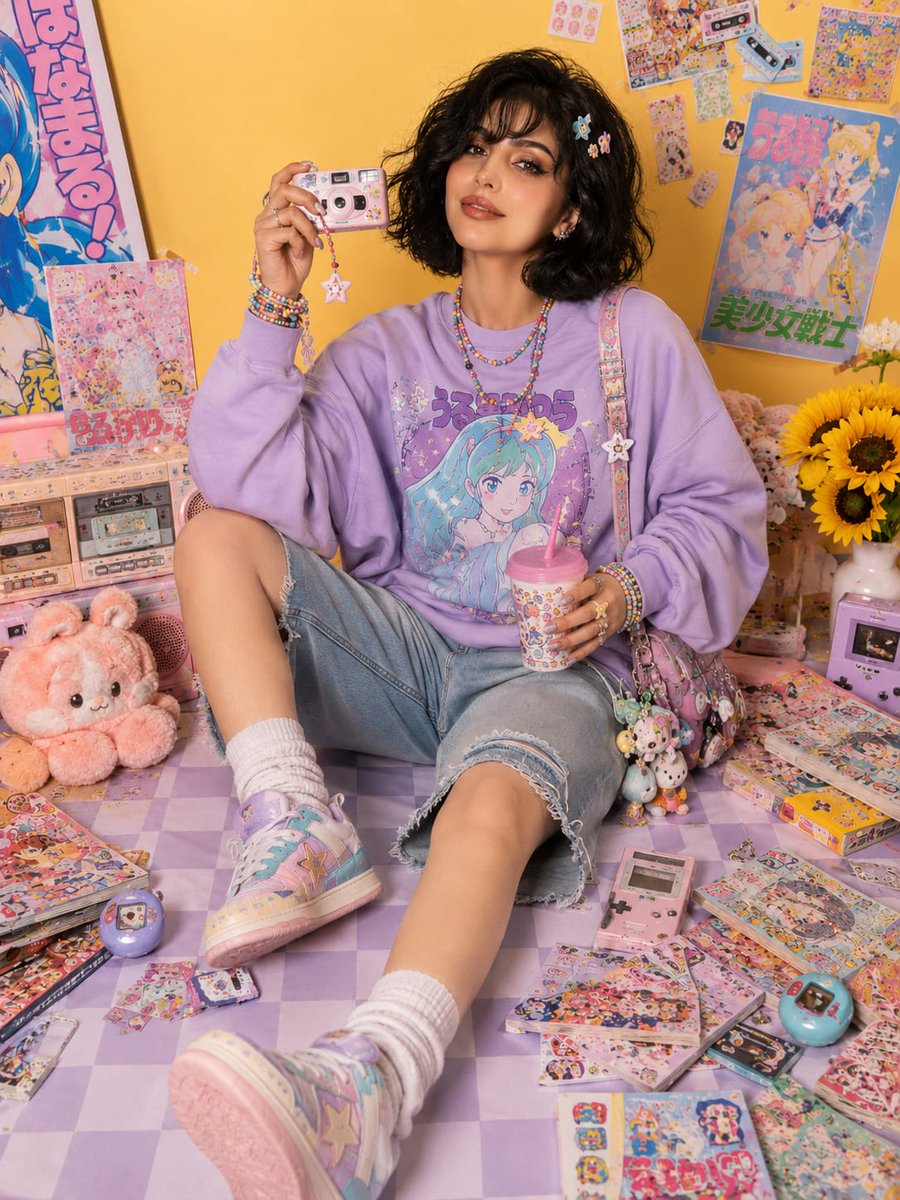 GPT Image 2 on ChatGPT Prompt Playful kawaii-inspired studio fashion editorial featuring a cheer...