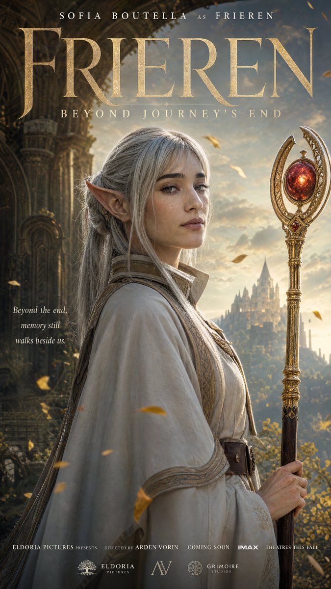 群像 / 主视觉 / IMAX 横幅 / 芙莉莲+费伦双人组。 演员姓名文字 + IMAX 条带保持干净清晰。全部 2K，每张一次性生成。https://t.co/wigKeKYYKi
