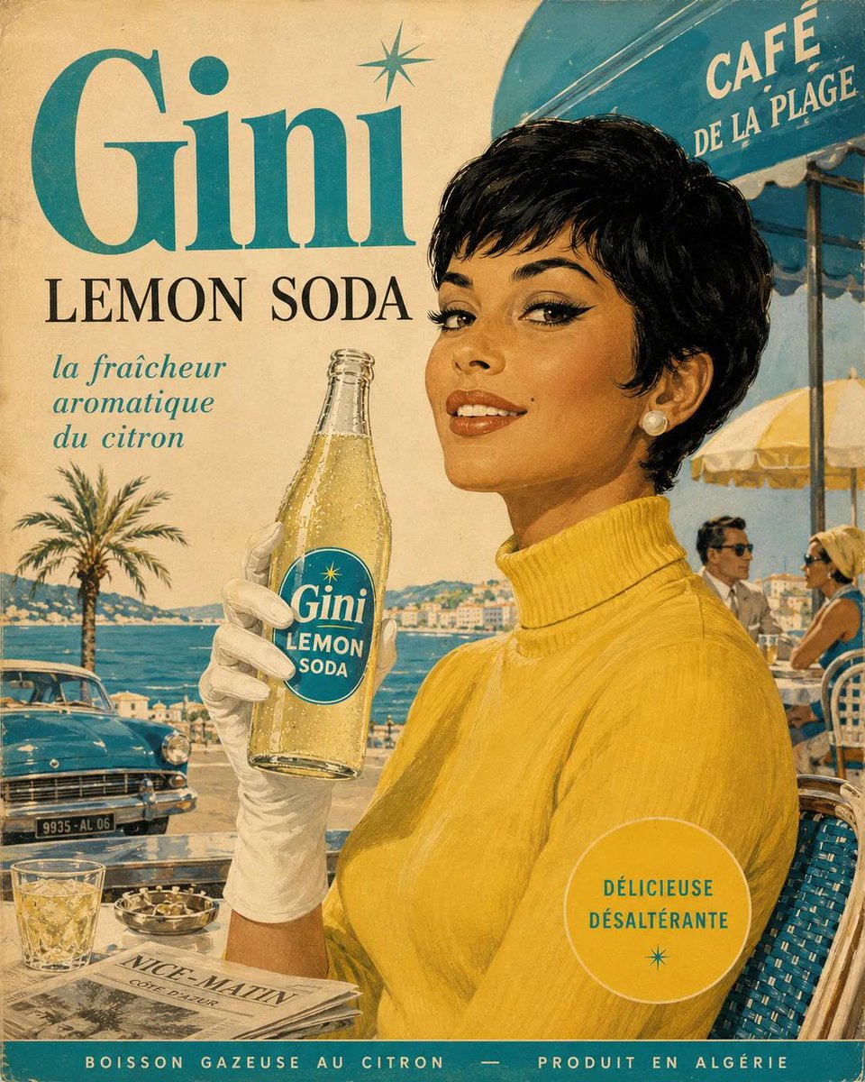 纯正的1960年代美国广告海报，[BREW]品牌，复古中世纪商业插画风格，[PERSON DESCRIPTION]手持一瓶结满冰霜的玻璃瓶[BREW]，明亮乐观的生活场景，怀旧的美国风情氛围，...