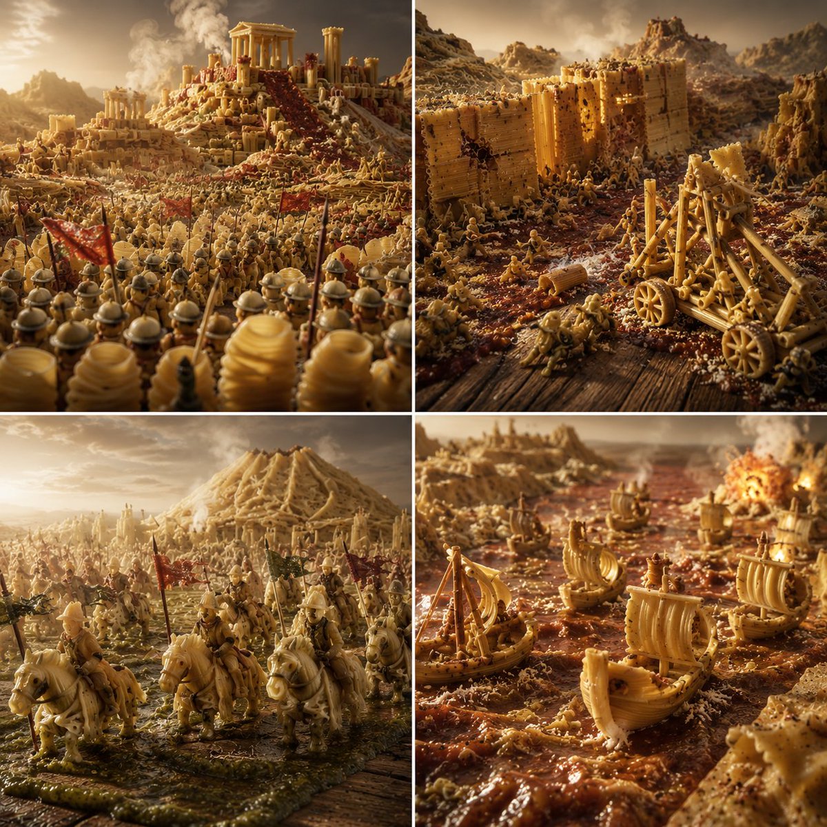 2x2 网格,为此制作 4 个著名战场场景: class Scene: RENDER_ENGINE = INFER("engine", from_style="cinematic_food_l...