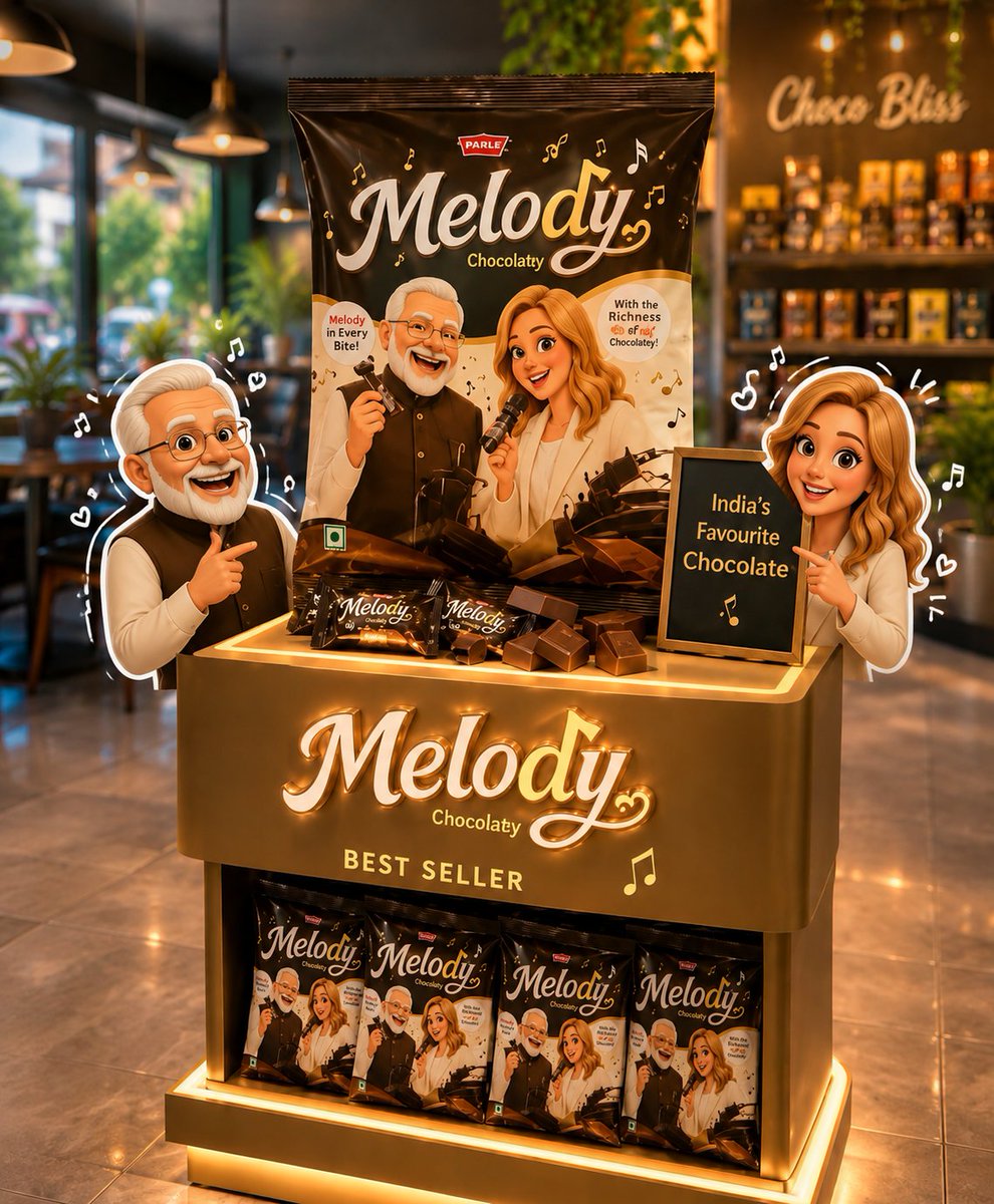 Melody 为什么会这么巧克力味？ ChatGPT Image 2 超精细 3D 皮克斯风格高级产品展示场景，用于在豪华现代的咖啡馆巧克力店中展示 "Melody Chocolaty"。 中...
