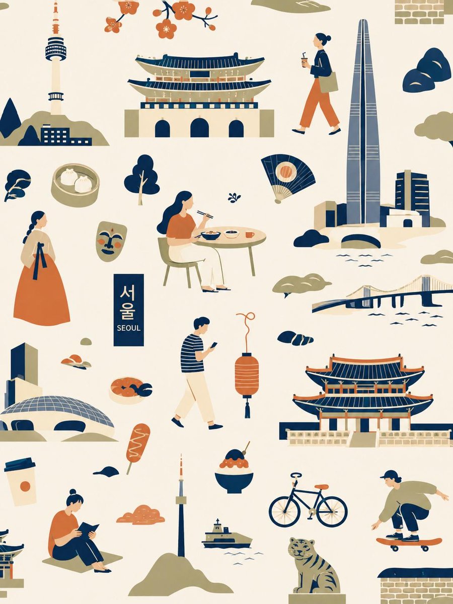 创建一幅精致的扁平矢量编辑图案插画，主题为[Melbourne]，以无缝的生活方式艺术拼贴形式构成，融合地标建筑、本地文化、度假场景和象征性的城市元素。 灵感源自高端斯堪的纳维亚编辑图形、中世...