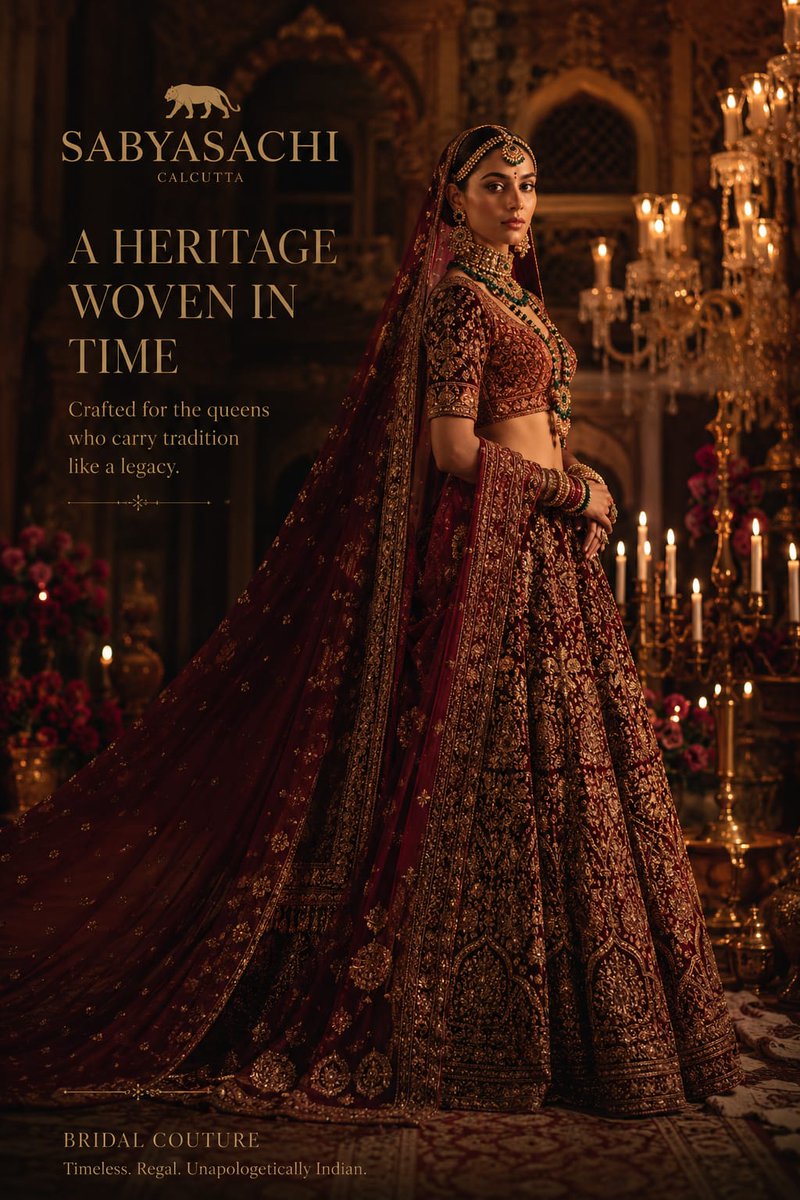 受顶级Vogue、迪奥（Dior）、Sabyasachi、艾莉・萨博（Elie Saab）以及高端平面广告启发的奢华高级定制婚纱时尚大片，核心重点是突出一位惊艳超模身着做工精湛的高级定制婚纱，...