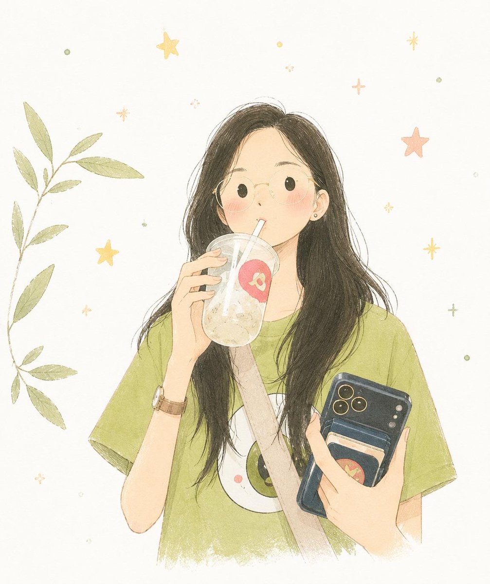 将这张照片转化为一幅细腻极简的手绘儿童插画，呈现柔和、梦幻的童话美学。使用简洁的拉长形状、纤细且略带瑕疵的手绘线条、平涂的柔和粉彩色、最少的细节...