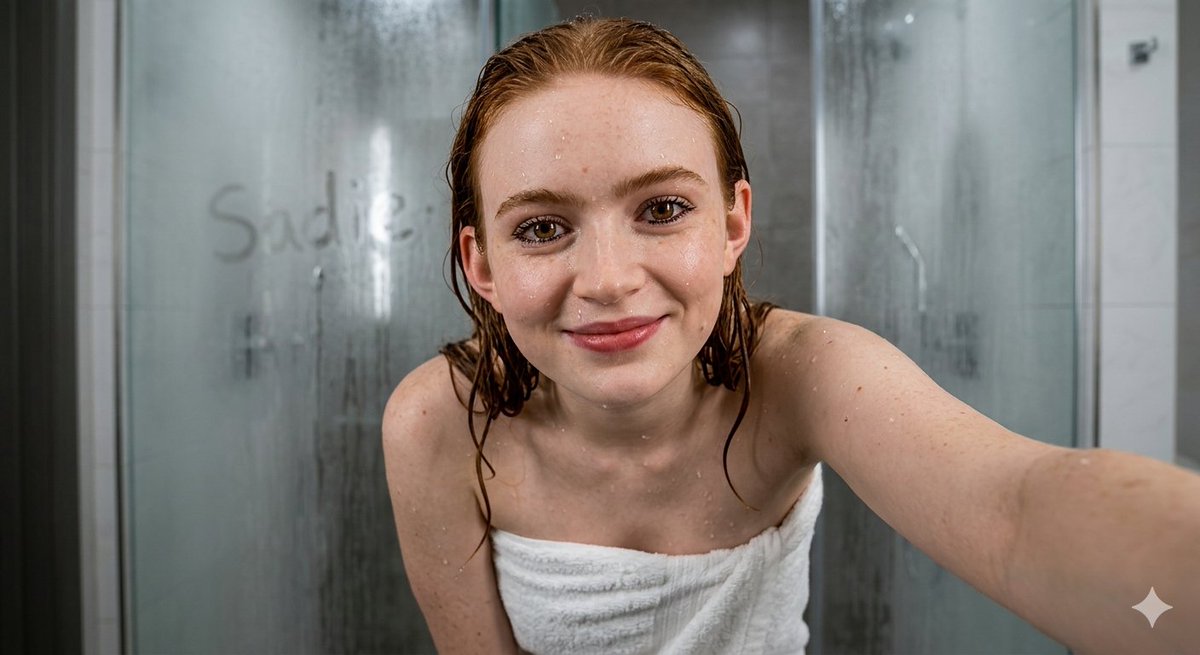 赛迪·辛克（Sadie Sink）, 轮廓清晰的颧骨，线条分明的下颌线，真实的皮肤毛孔/细毛/痣/雀斑, 充满活力的棕色虹膜，复杂的放射状纹理，清晰的角膜缘环，湿润结块的睫毛，锐利的角膜高光,...