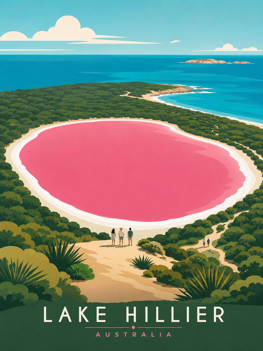 创作一张也门索科特拉岛的精品编辑风格旅行海报插画。 风格：扁平矢量插画，超级洁净极简，中世纪现代美学，受斯堪的纳维亚平面设计与复古阿拉伯旅游版画启发的编辑式旅行海报风格，无照片写实感，无纹理，...