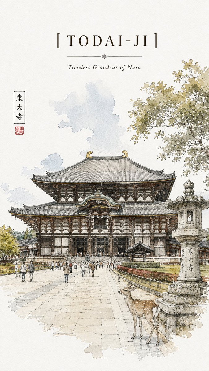 极简主义超高分辨率金阁寺旅行素描海报，绘制于干净的白色速写本纸上，带有细微的纸张纹理质感。风格：精致的钢笔画 + 松散的水彩素描。细腻的黑色墨水线条，轻盈的水彩晕染，优雅的日式传统建筑细节。展...