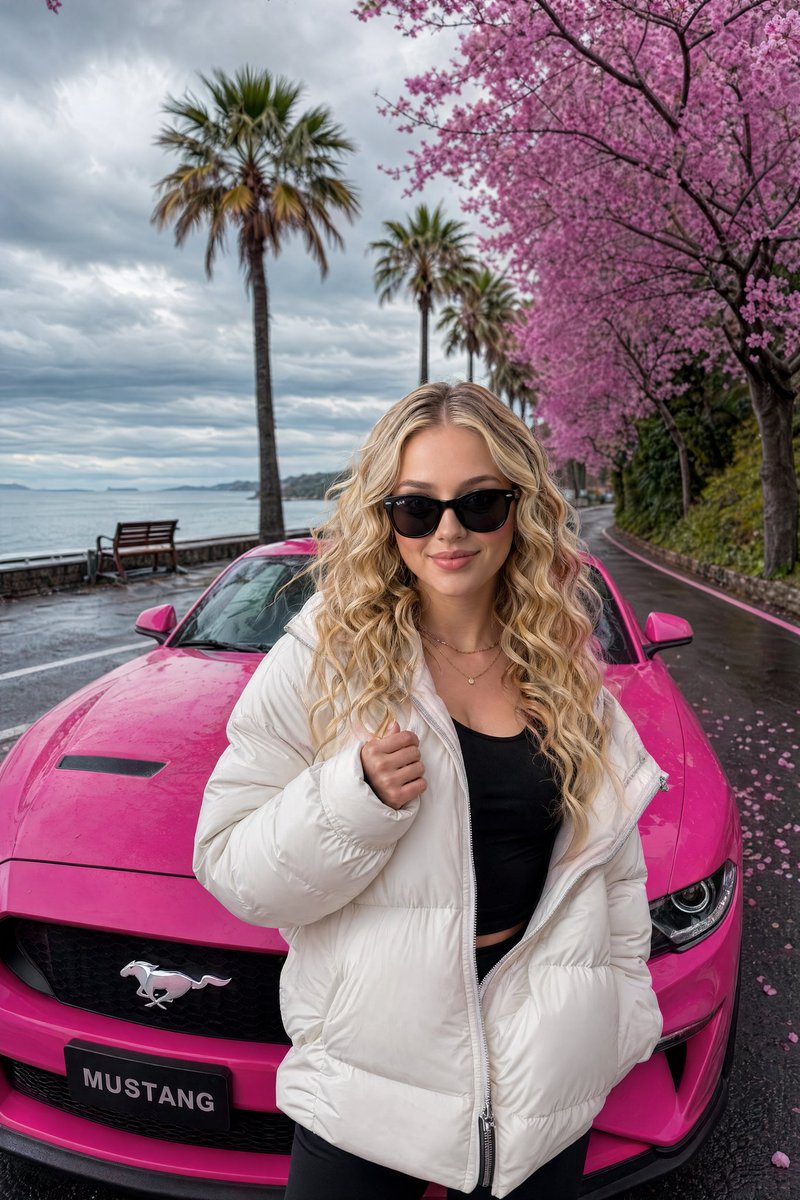 跟我一起兜个风吧。你准备好了吗？ ChatGpt 上的 Gpt image 2 Prompt A stylish young woman with long wavy blonde hair,...