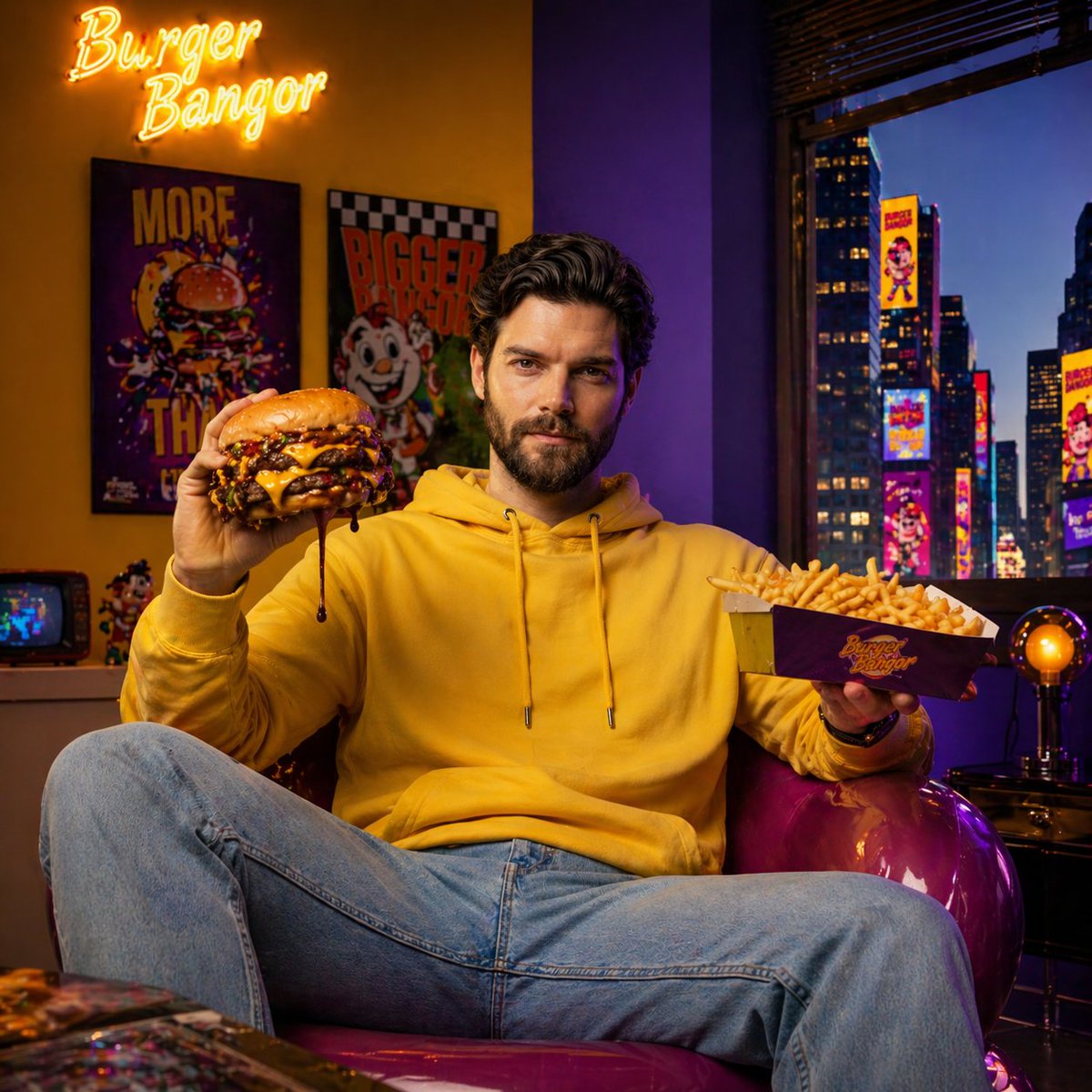 GPT image 2 + Kling 3.0 4K Prompt - A vibrant, cinematic fast-food lifestyle scene featuring a y...