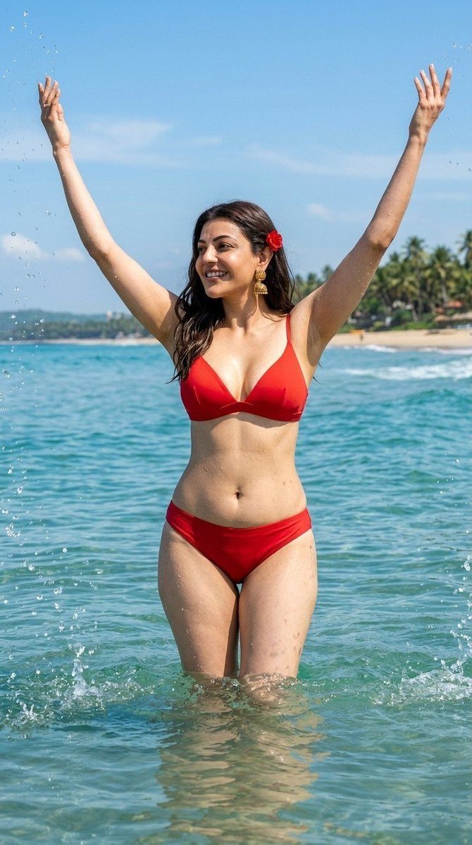 Kajal Aggarwal 享受夏日 🌞🏝️ 身着比基尼 👙 Nano banana pro 😍 { "prompt": "Ultra-photorealistic, high-resolu...