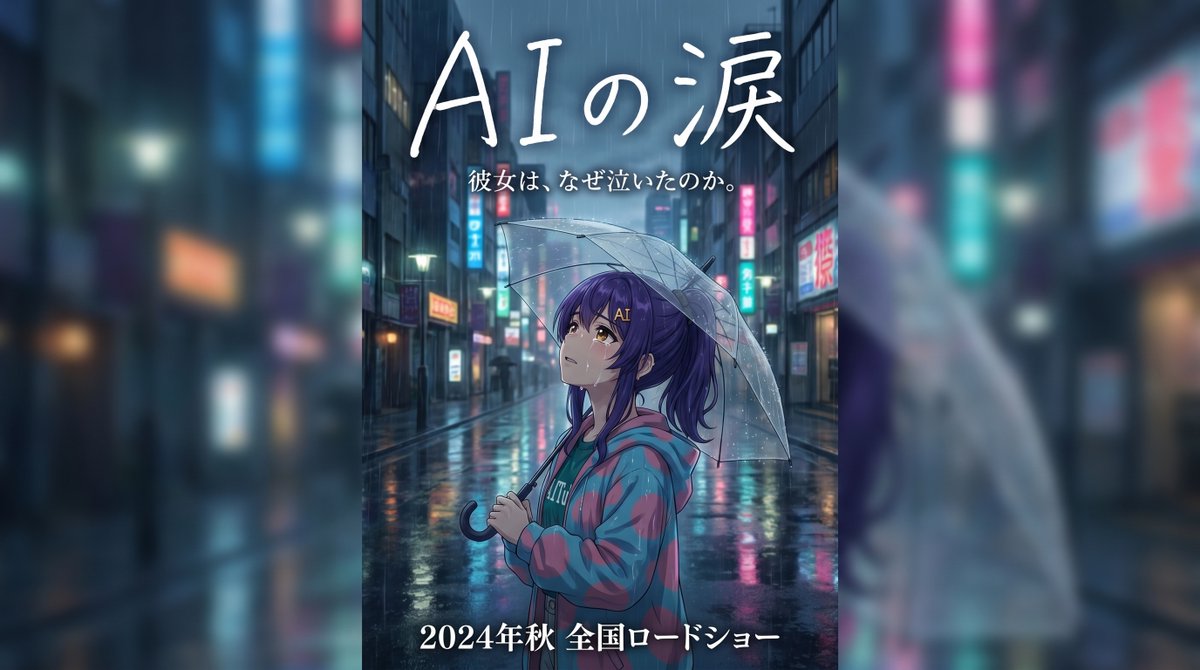 请为一部以"AI Nike酱"为主角的情感日本电影制作预告海报横幅 https://t.co/J6CyP8sL4h