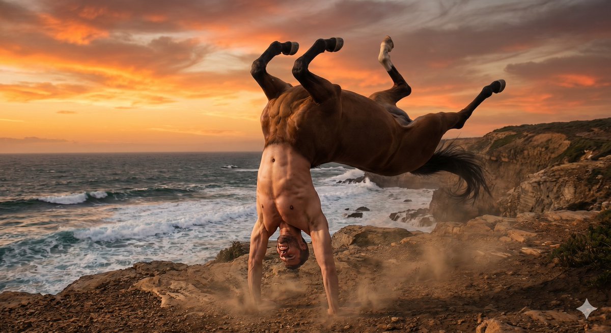 Make an image of a centaur doing a handstand https://t.co/JyO7nJNJCL