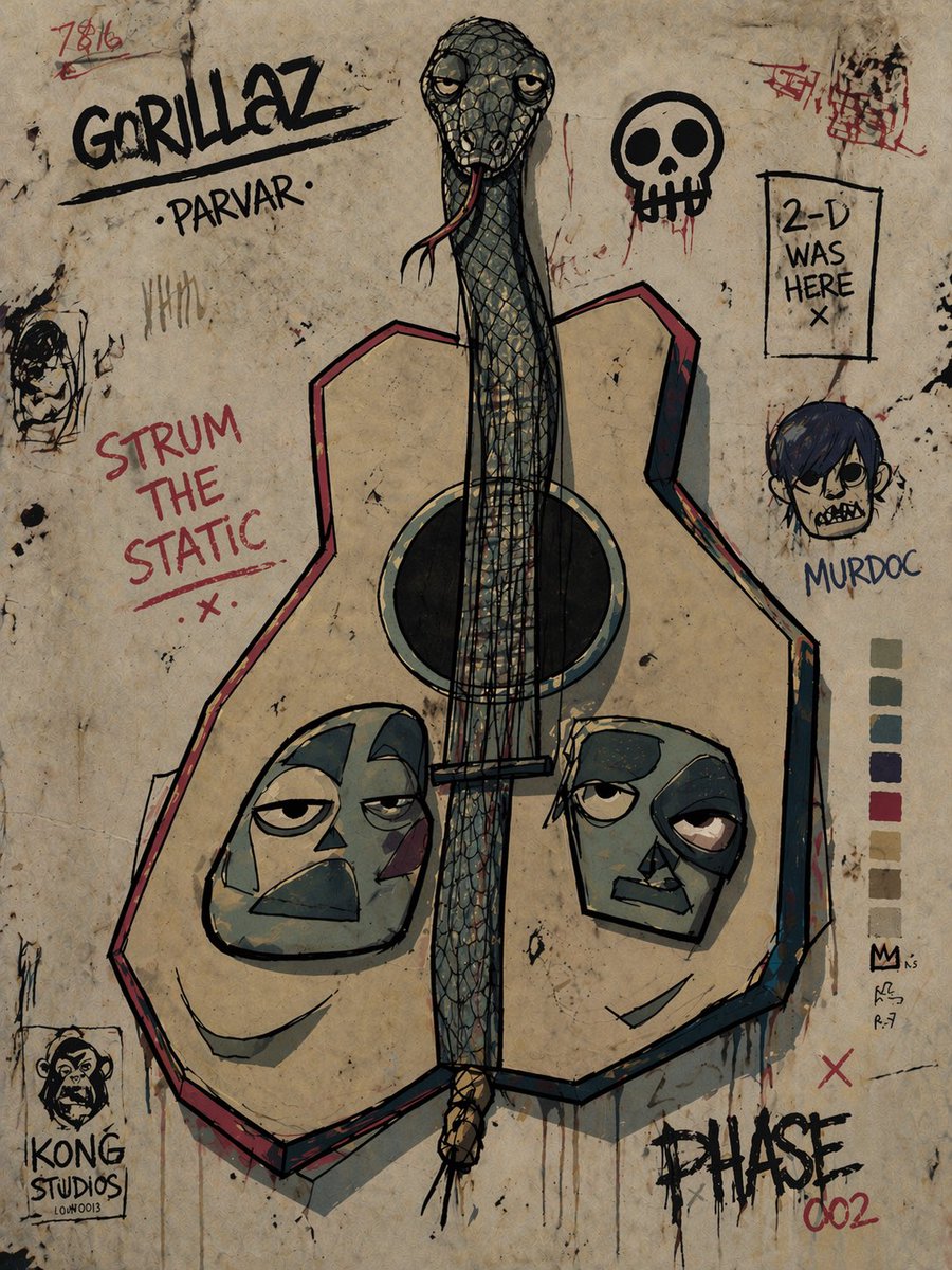 "把这把吉他画成 Gorillaz Parvar 风格的插图。"做得好 @OpenAI！https://t.co/OiwdH4A7ZQ