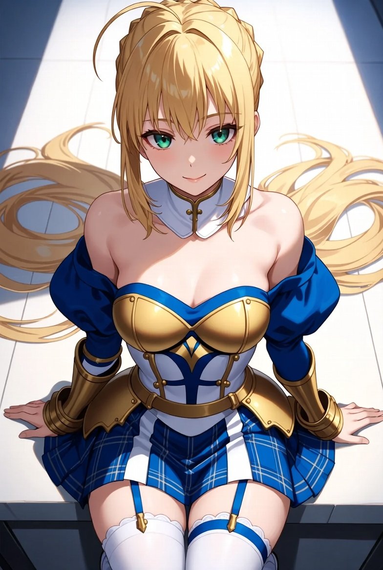 Artoria Pendragon (Saber) from Fate/stay night, elegant and seductive knight waifu, perfect prop...