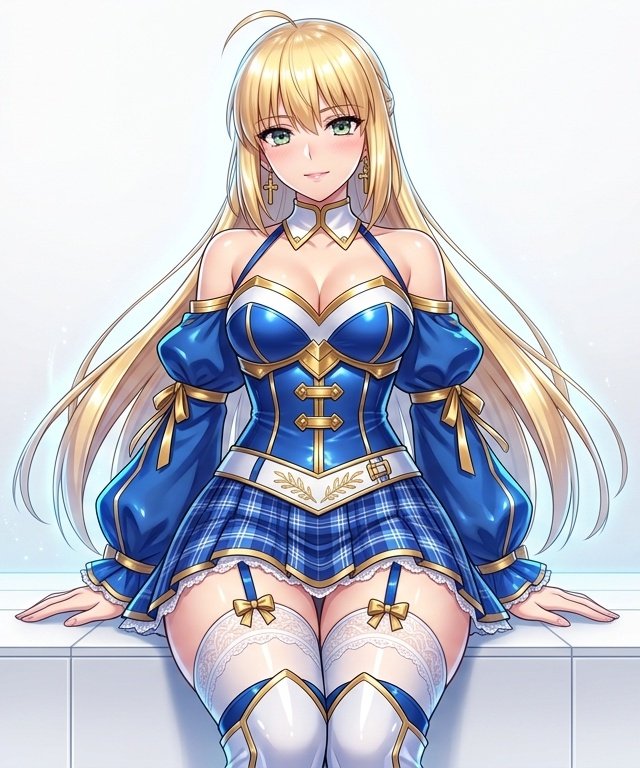 Artoria Pendragon (Saber) from Fate/stay night, elegant and seductive knight waifu, perfect prop...