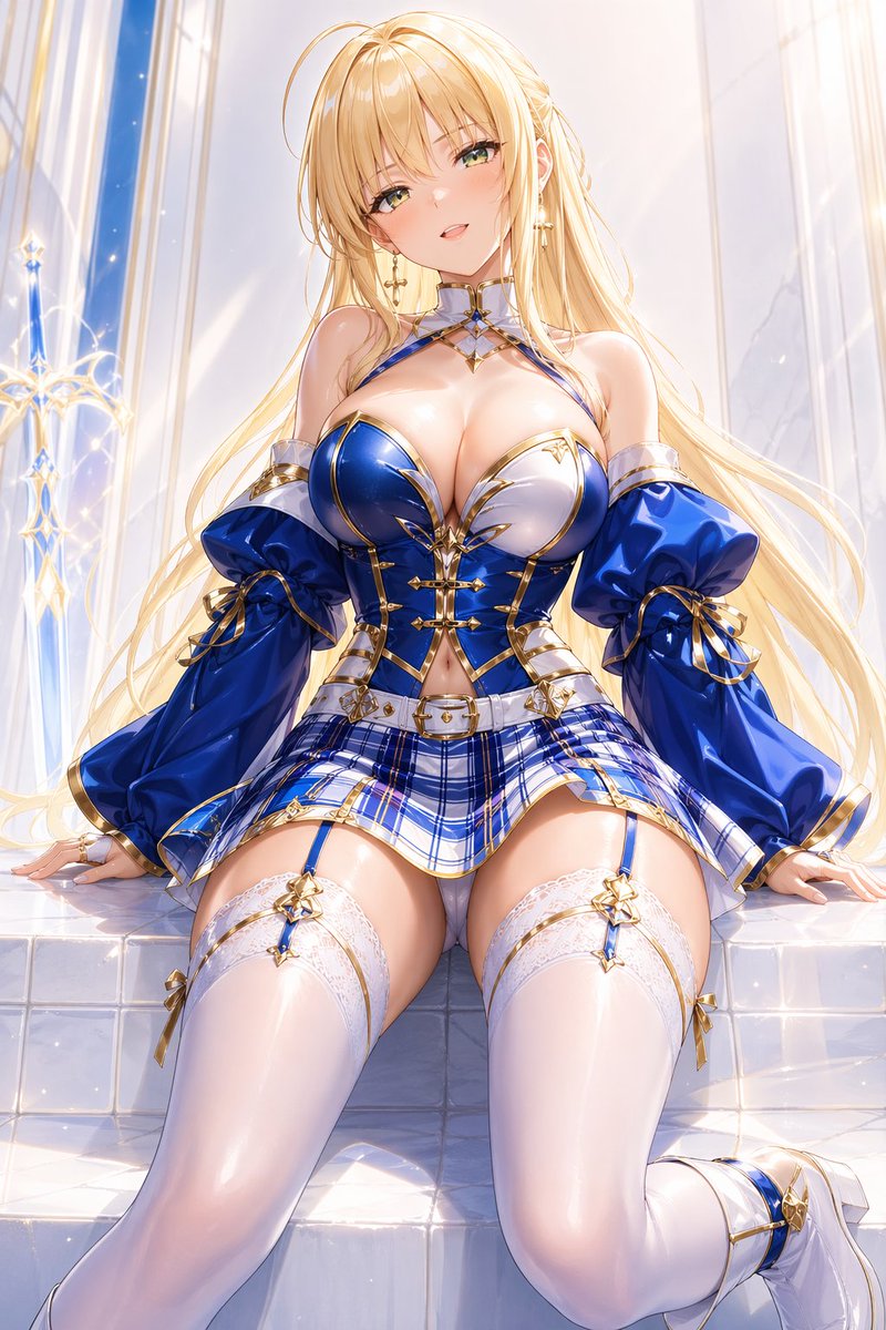 Artoria Pendragon (Saber) from Fate/stay night, elegant and seductive knight waifu, perfect prop...