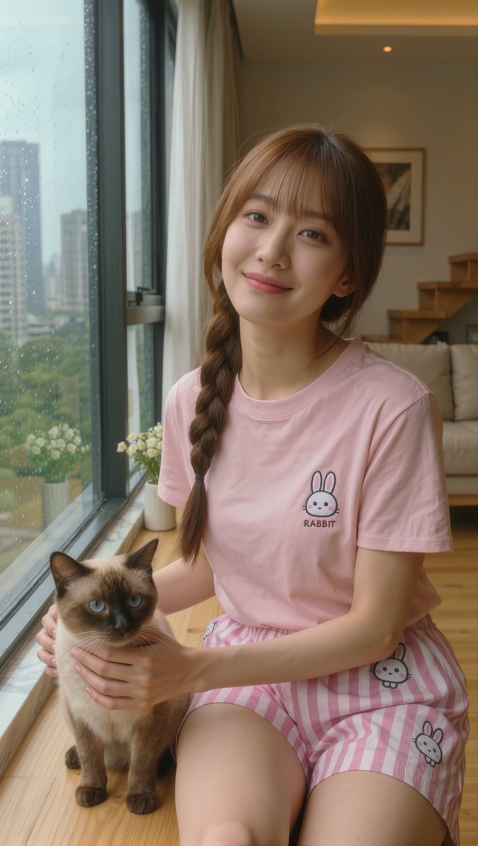 [Kling V3 Omni 提示词] | ar 9:16 4K 创建于 @TopviewAIhq @topviewaijp #Topview 女人与猫咪 一位美丽的年轻东亚女性，二十出头，拥...