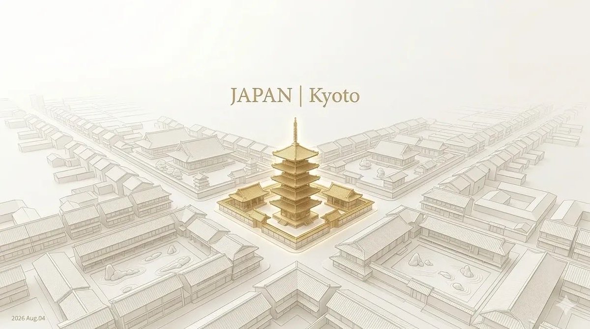 创作一个高端极简建筑风格的展示作品，主题为[COUNTRY/CITY]的[LANDMARK NAME]。 该地标应作为唯一的视觉焦点，以优雅的金属金色呈现，而周围的城市则以哑光白色完整呈现，犹...