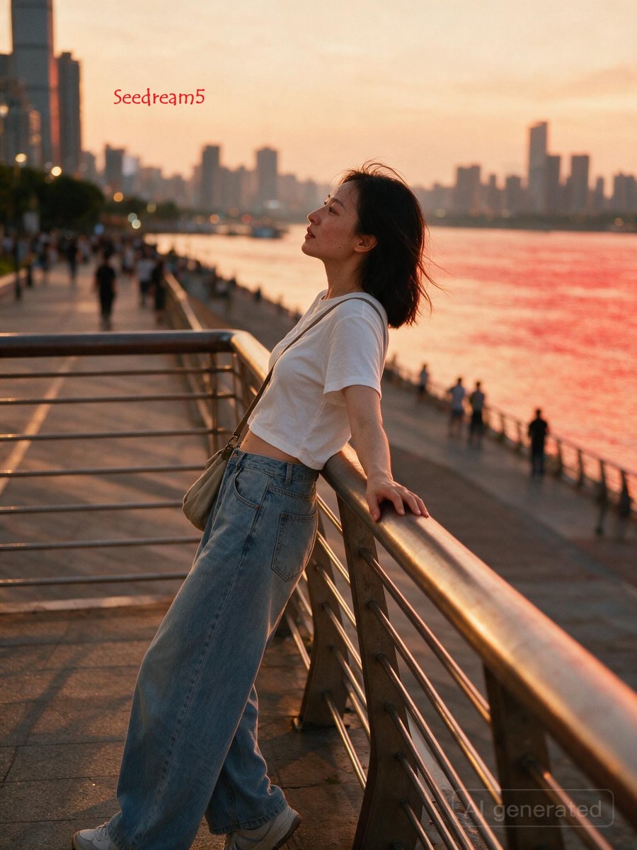 3:4，iPhone 17 后置摄像头搭配 35mm 镜头，写实随性的日常抓拍照片。 主体：25 岁以上、身形纤细的中国女性，干净自然的发型，身...