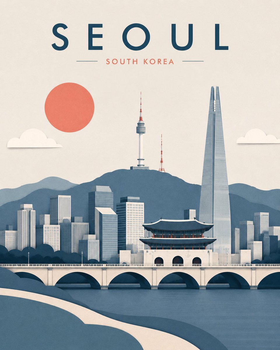 创建一个高端编辑风格的旅行插画，描绘 [DESTINATION]，[COUNTRY/REGION]，采用极简的分层剪纸插画风格。重要提示：此作品绝不能看起来像繁忙的手工纸质工艺品。相反，它应该...